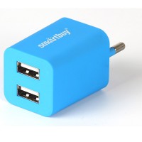 СЗУ SmartBuy TRAVELER, 2*USB, 2А, Soft-touch, синее  (SBP-3100)/60