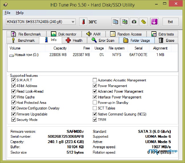 Обзор и тесты Kingston HyperX Savage SSD 240 Гбайт (