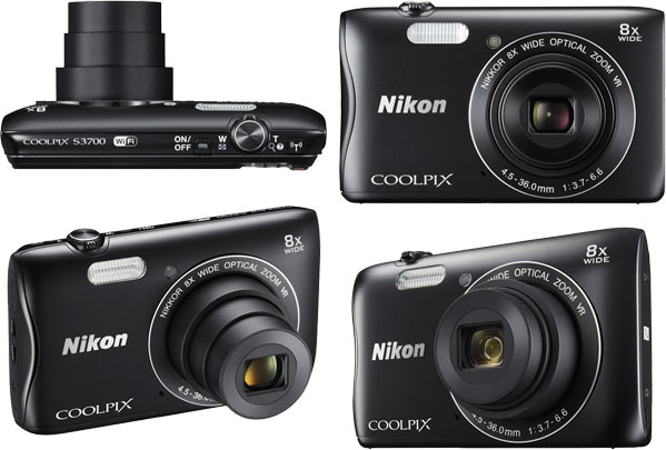 Камера Nikon Coolpix S3700 размерами 96 x 58 x 20 мм весит 118 г