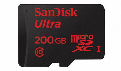 Компания SanDisk представила карту MicroSD на 200ГБ