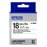 Лента Epson C53S655006 LK5WBN Стандартная лента 18мм, Бел./Черн., 9м