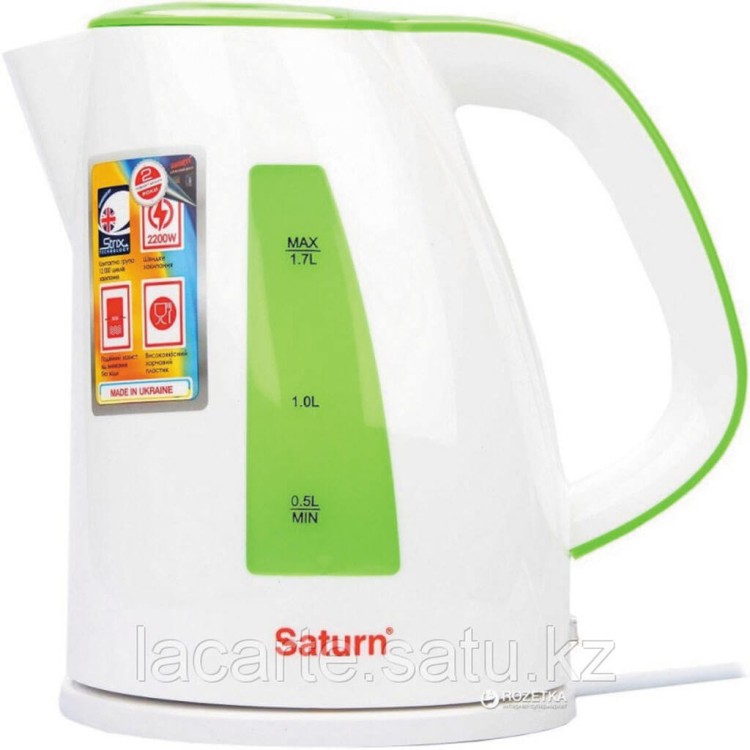 Электрический чайник Saturn ST-EK8418 бело-зеленый
