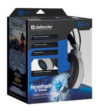 Наушники-гарнитура игровые Defender Icefall G-510D белый+синий
