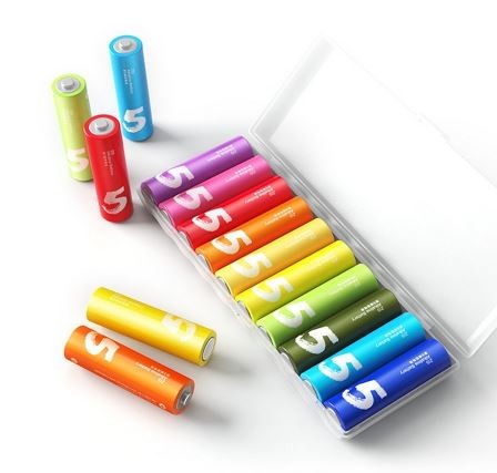 Батарейки, Xiaomi, AA Rainbow Batteries (10 штук в упаковке), BHR5393GL/AA LR6, Alkaline Baery 1.5 V