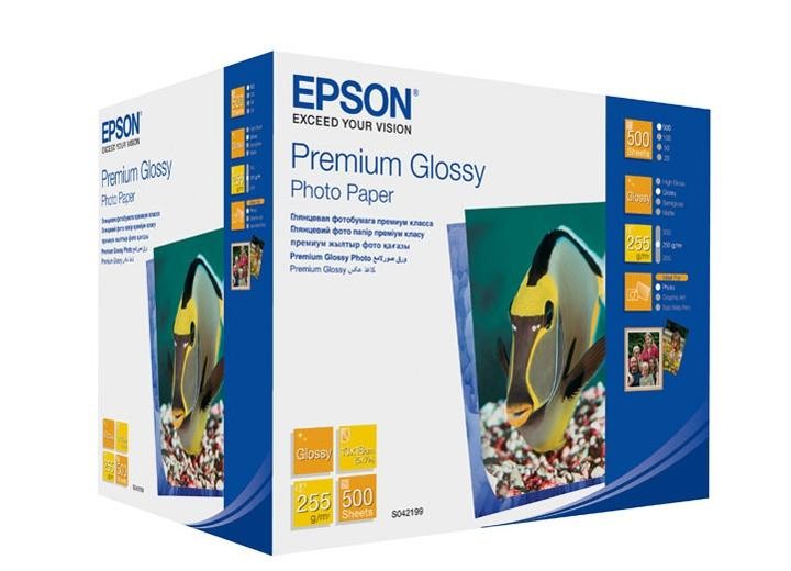 Бумага Epson Premium Glossy Photo Paper, 13X18 см, C13S042199, 500 листов