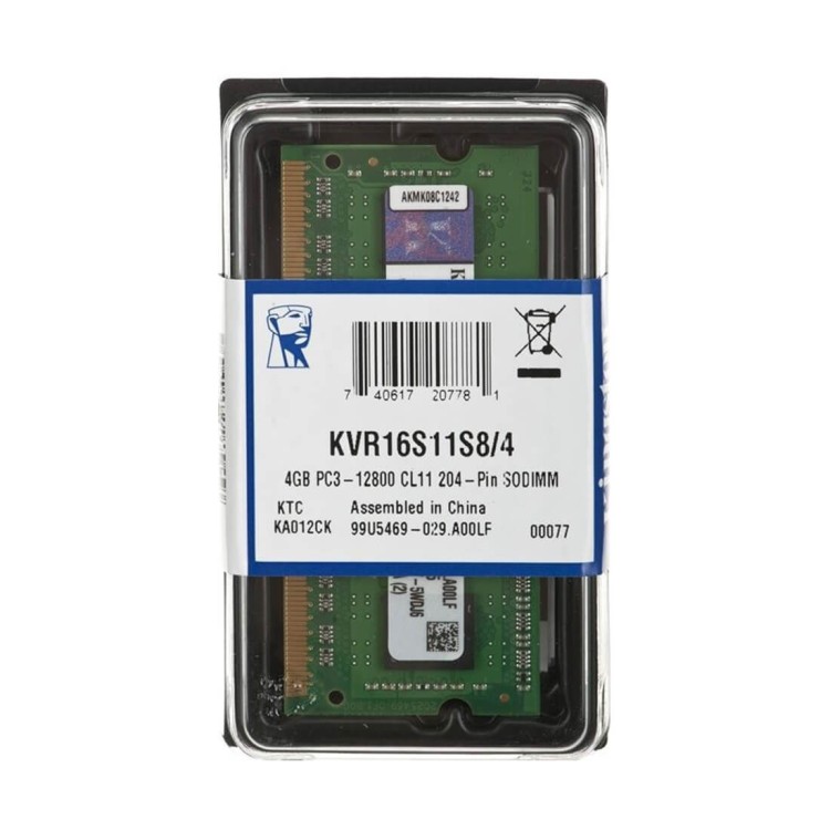Оперативная память для Kingston KVR16S11S8/4 DDR3 4GB SO-DIMM