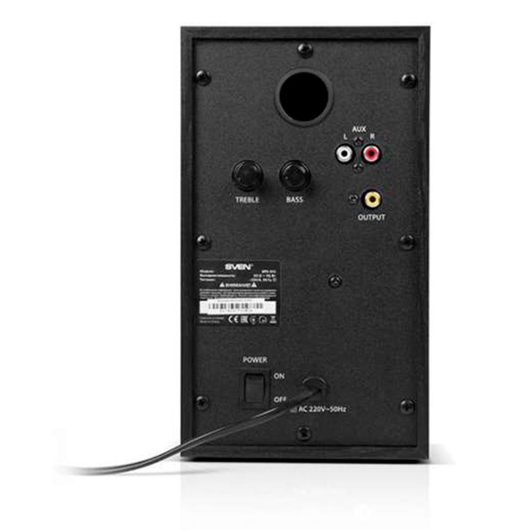 Акустическая система SVEN SPS-615, чёрный, 2.0, мощность 2x10Вт (RMS), USB/SD, пульт ДУ, Bluetooth
