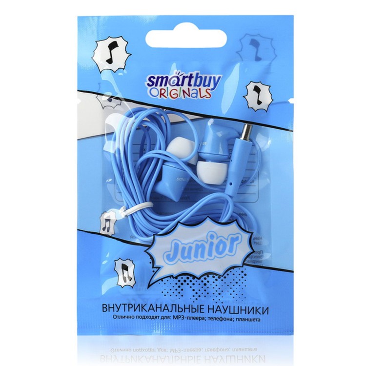 Внутриканальные наушники Smartbuy JUNIOR, синие (SBE-530)/400