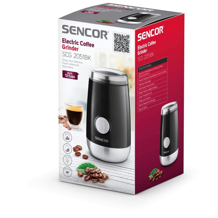 Кофемолка Sencor SCG 2051BK