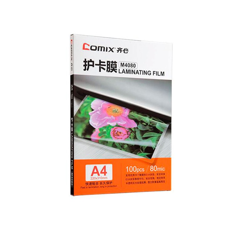 Плёнка для ламинирования А4, COMIX, M4080, 80мкм, 100шт.