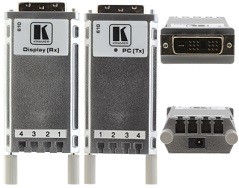 Волоконно-оптические передатчик и приемник DVI Dual Link (комплект) Kramer, 610R/T