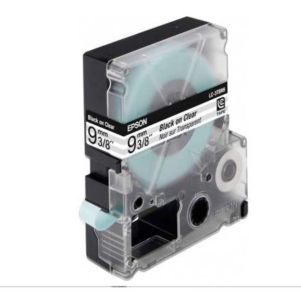 Лента Epson C53S653004 LK3TBN Прозрачная лента 9мм, Прозр./Черн., 9м