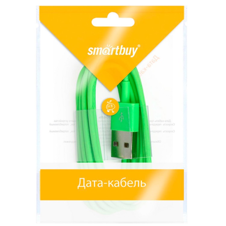 Кабель Smartbuy USB - 8-pin для Apple, цветные, длина 1,2 м, зеленый (iK-512c green)/500