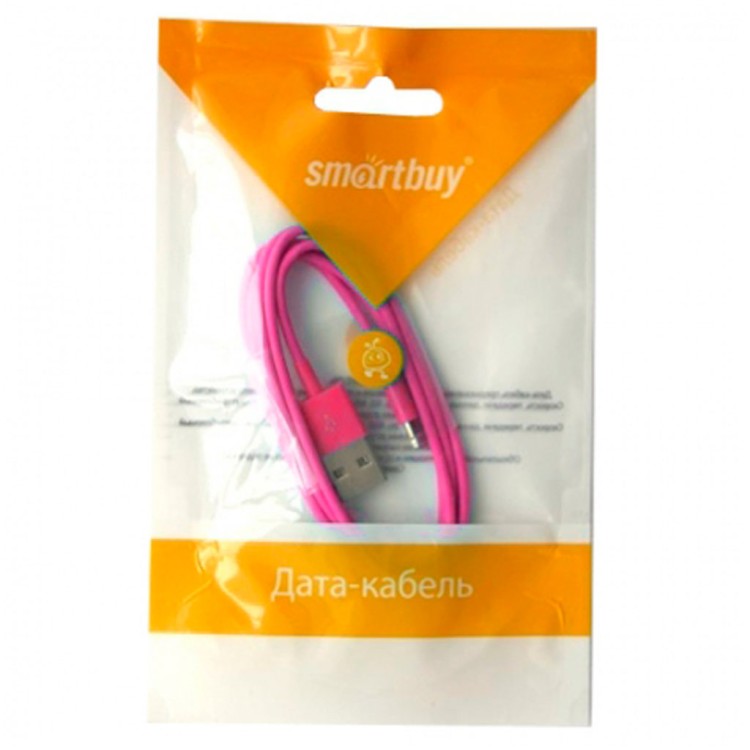 Кабель Smartbuy USB - 8-pin для Apple, цветные, длина 1,2 м, розовый (iK-512c pink)/500