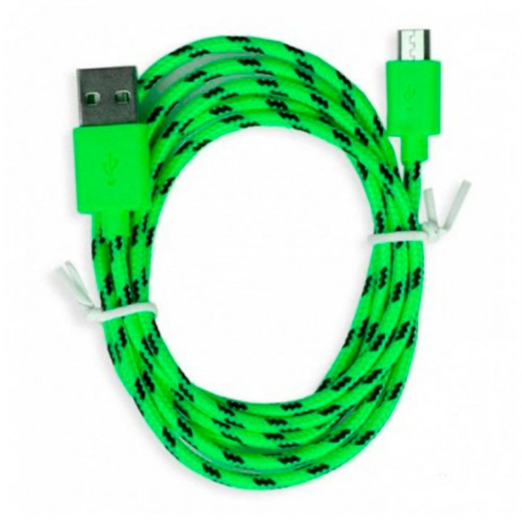 Кабель Smartbuy USB - micro USB, нейлон, длина 1,2 м, зеленый (iK-12n green)/500