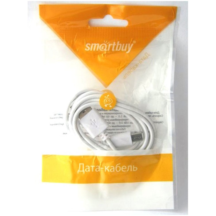 Кабель Smartbuy USB - micro USB, цветные, длина 1,2 м, белый (iK-12c white)/500